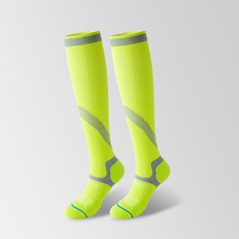 Heldere jacquard compressiekousen voor buitengebruik