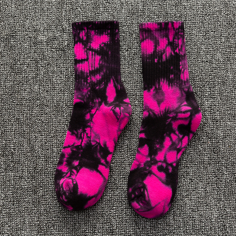 Katoenen sportsokken met tie-dye, halfhoge kuit