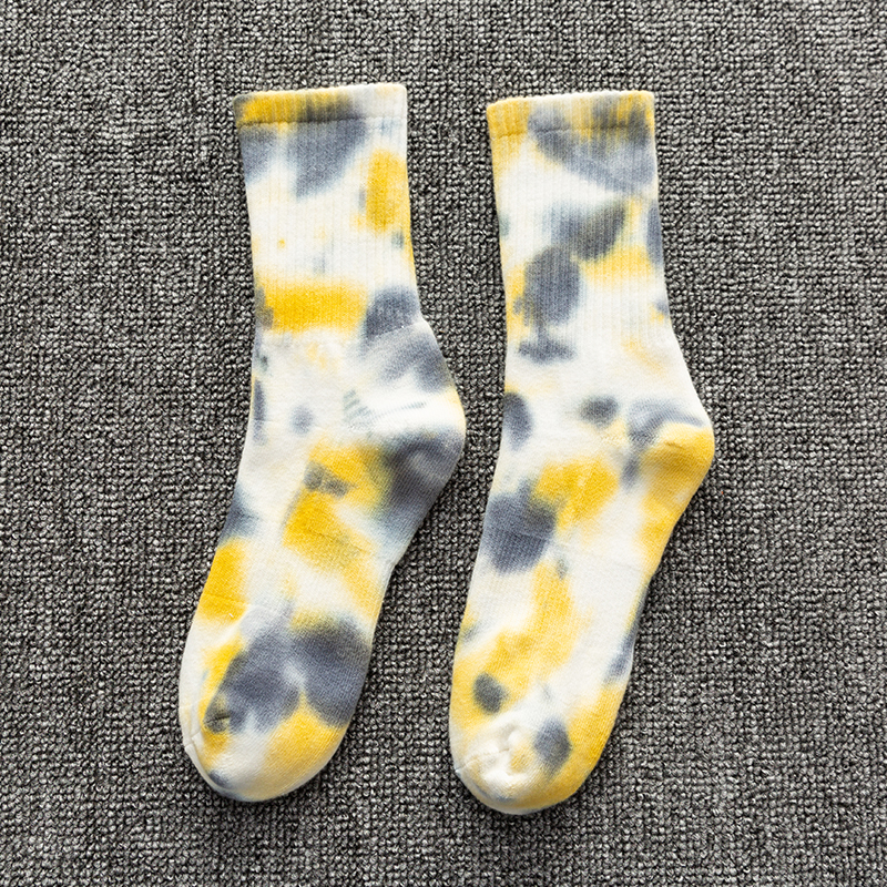 Katoenen sportsokken met tie-dye, halfhoge kuit