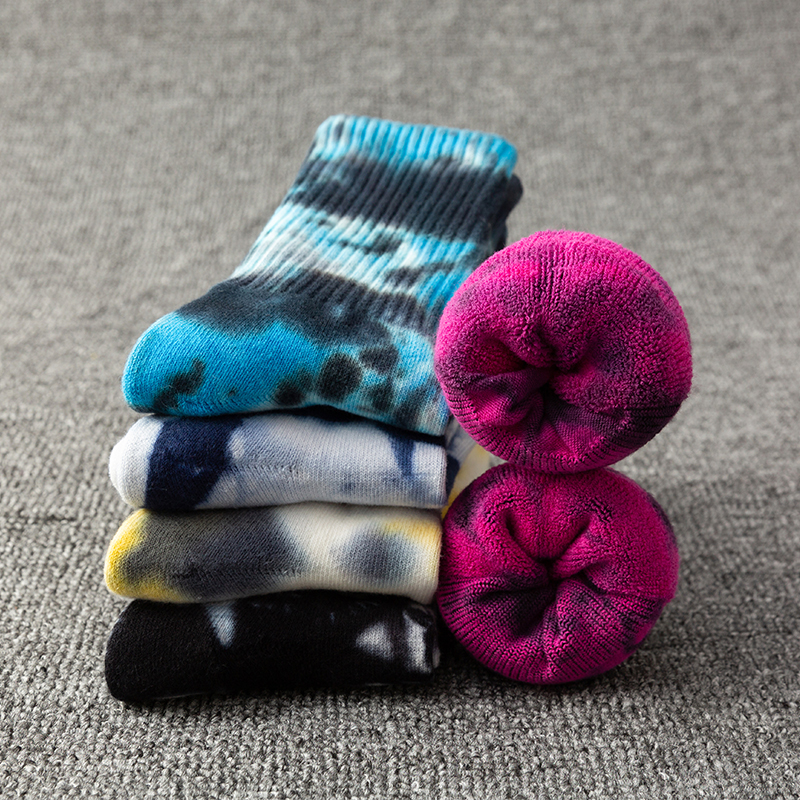 Katoenen sportsokken met tie-dye, halfhoge kuit