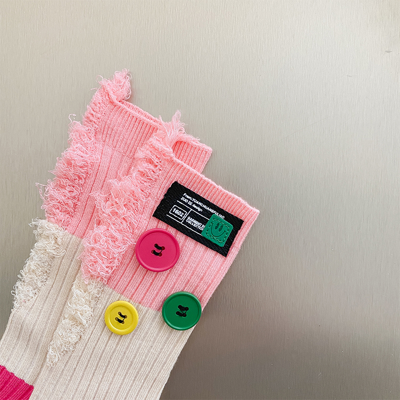 Bedelaarssokken met knopen en colorblock