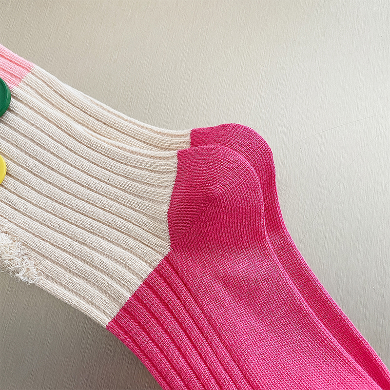 Bedelaarssokken met knopen en colorblock