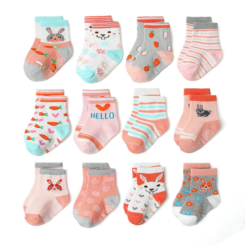 Antislip gekleurde babysokjes voor meisjes