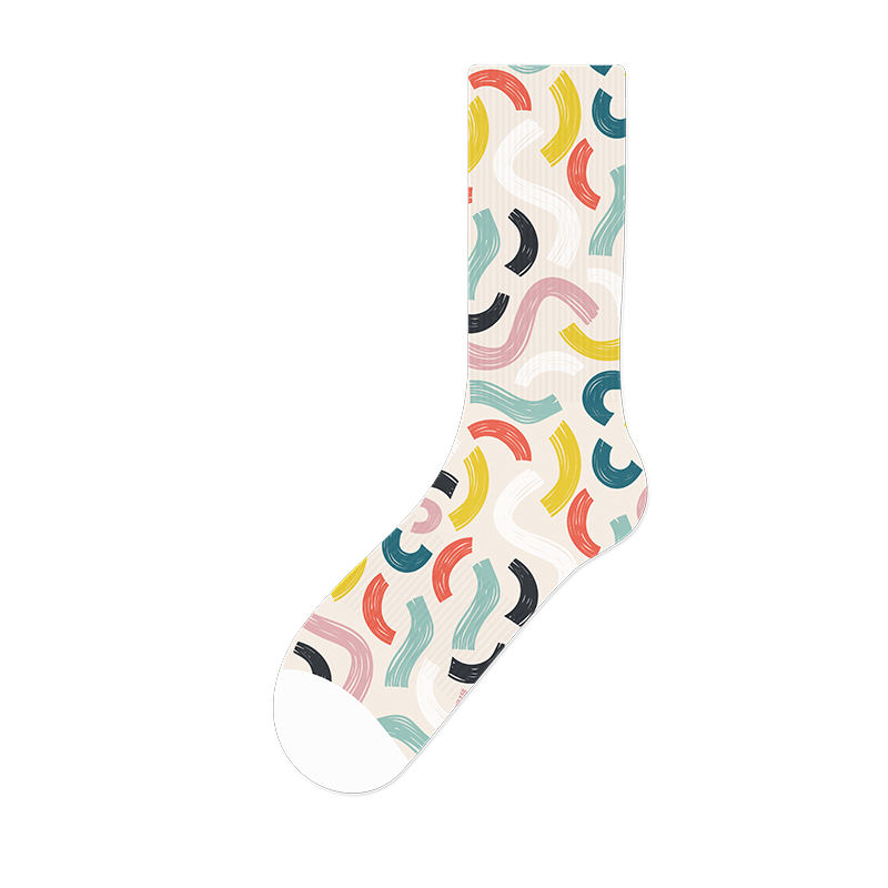 3D digitale polyester sokken met regenboogprint