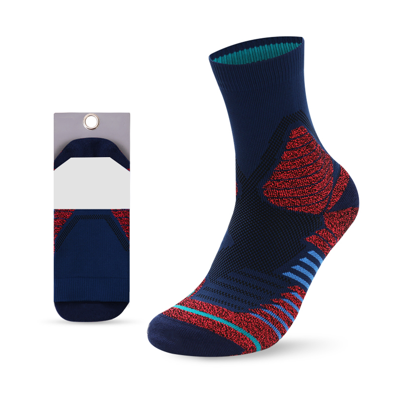 Heldere jacquard basketbalsokken van badstof
