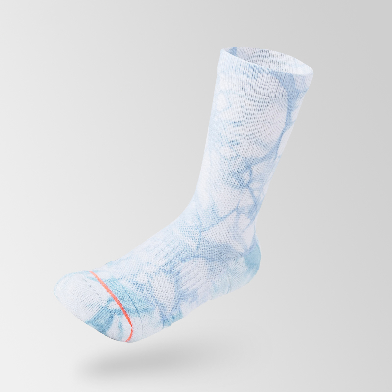 Tie-dye katoenen sportsokken tot halverwege de kuit