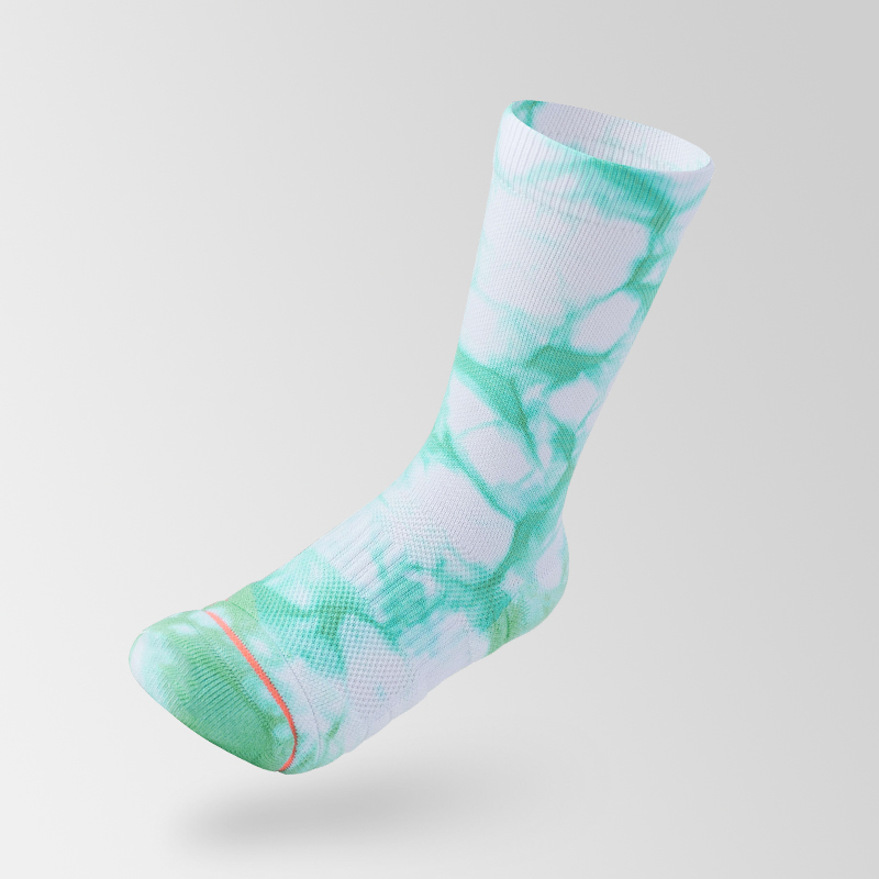 Tie-dye katoenen sportsokken tot halverwege de kuit